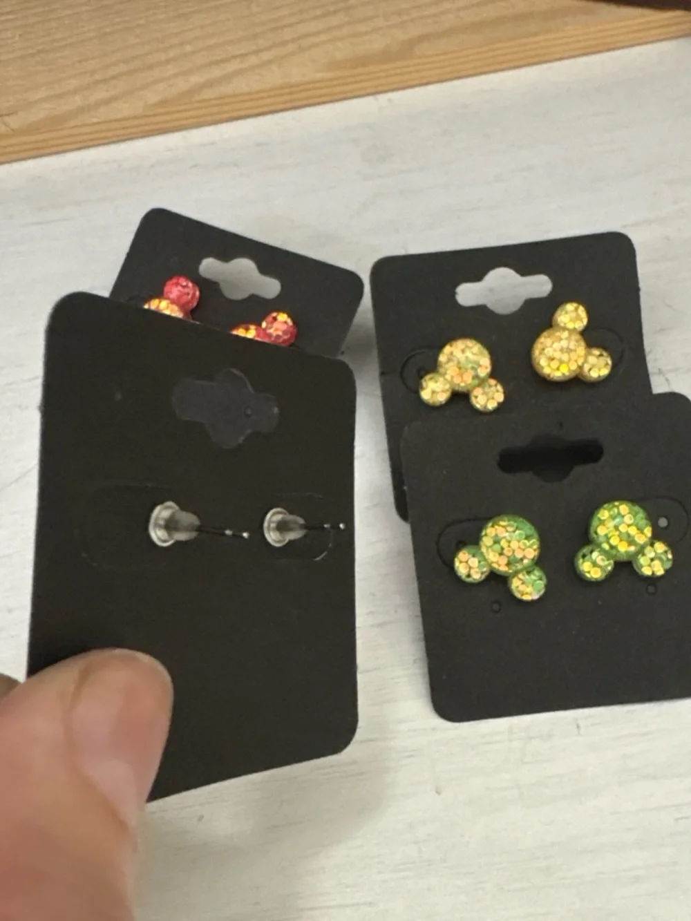 Disney Sequin Mickey Stud Earrings - Orange, Yellow, Pink, Green
